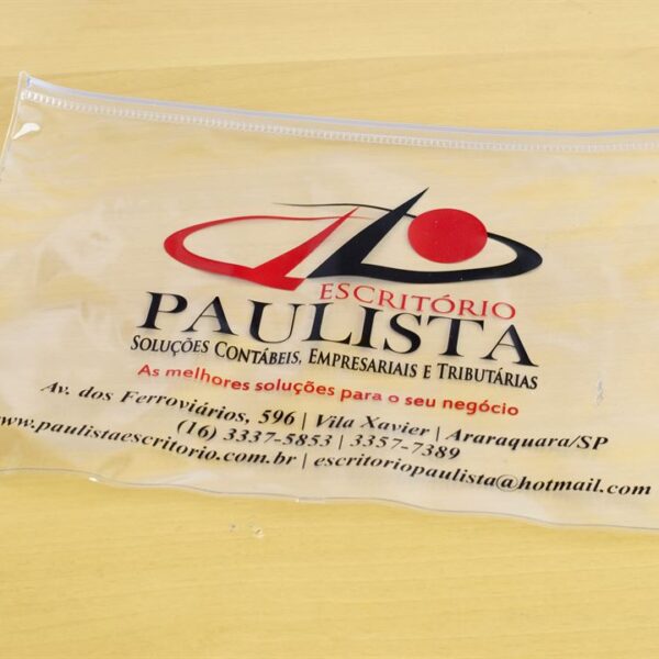 Pasta ZIP PVC Transparente Personalizada