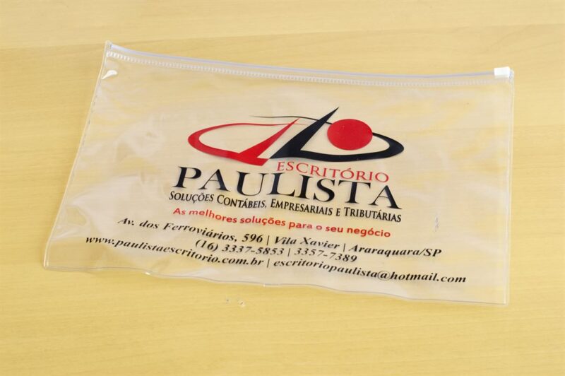 Pasta ZIP PVC Transparente Personalizada